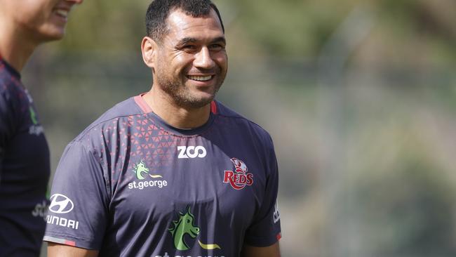 George Smith in action during a training session with the Queensland Reds at Ballymore Stadium in Brisbane, Thursday, April 19, 2018. (AAP Image/Glenn Hunt) NO ARCHIVING