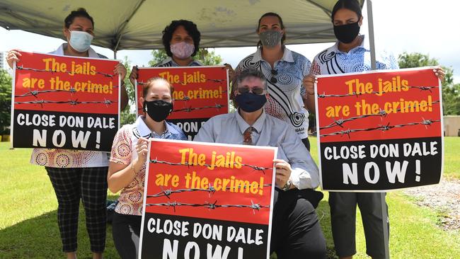 NAAJA staff at the Close Don Dale protests. Picture: (A) manda Parkinson