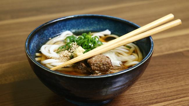 The Hungry Wombat Japanese restaurant at Orchid Plaza, Cairns CBD. Stewed beef noodles. PICTURE: BRENDAN RADKE