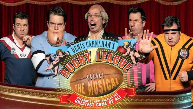 LAUGHING AT LEAGUE: Denis Carnahan is bringing his one-man show,  Rugby League The Musical  to the Soundlounge at the Currumbin RSL on Friday night. Picture: SUPPLIED