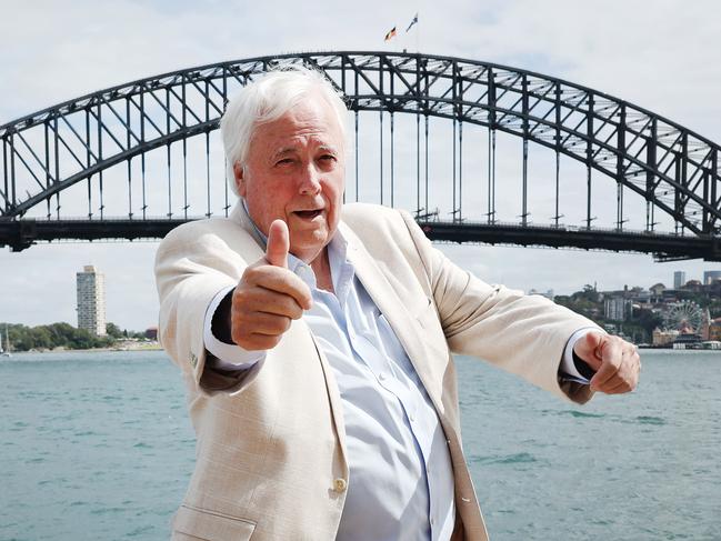 SYDNEY, AUSTRALIA - NCA NewsWire Photos - 13 MARCH, 2024: Australian billionaire businessman Clive Palmer holds a press conference about the construction of Titanic II, at the Opera House in Sydney. Picture: NCA NewsWire / Rohan Kelly