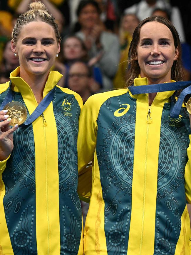 Griffith student Shayna Jack and alum Emma McKeon. Picture: AFP