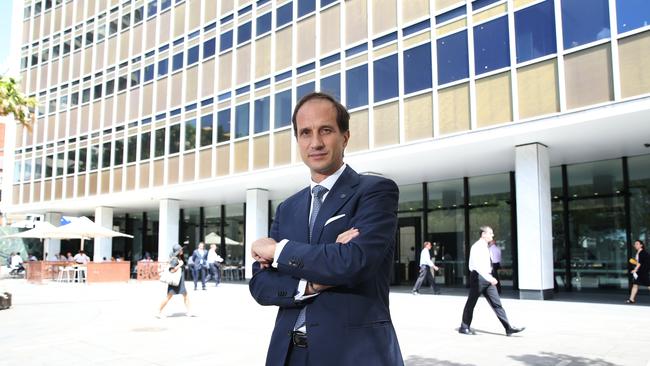 AMP CEO Francesco de Ferrari at AMP headquarters at Circular Quay in Sydney yesterday. Picture: Britta Campion.