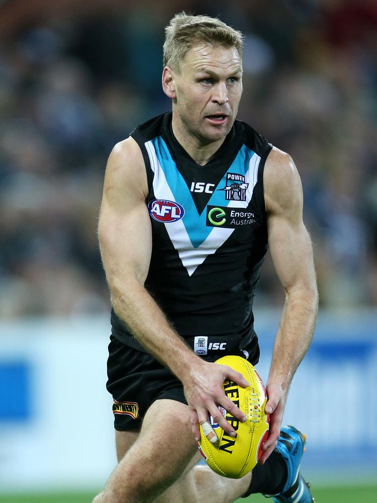 Kane Cornes against Richmond at the Adelaide Oval in 2015. Picture: Calum Robertson