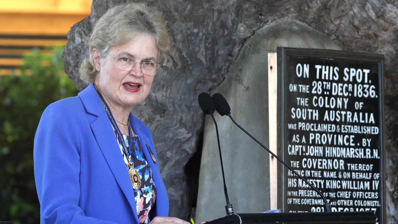 In her speech, Governor of South Australia Frances Adamson reflected on her year and engagement with First Nations communities, spoking about her drive for reconciliation. Picture Dean Martin