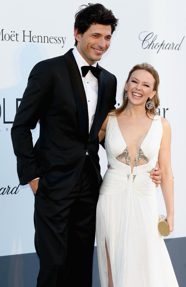 In 2013, work pressures forced Minogue apart from the Spanish model Velencoso. Picture: Vittorio Zunino Celottoittorio Zunino Celotto/Getty.