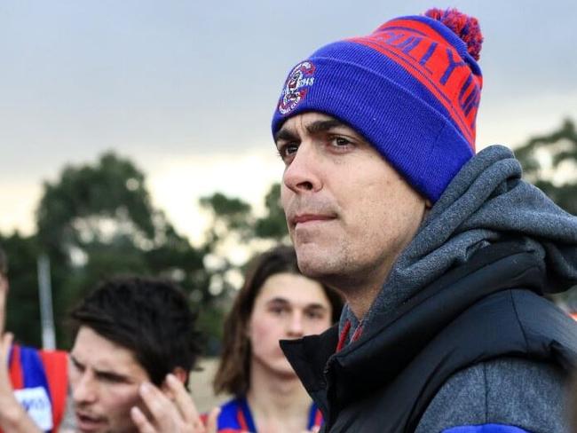 Upper Ferntree Gully coach Joel Perry in the Eastern Football League (EFL). Picture: Davis Harrigan