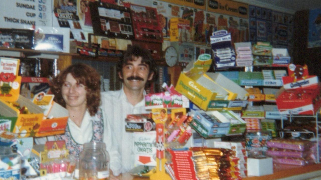 Nick DiMauro in the late 1970s with late wife Angela at their first business – a deli in Salisbury, Adelaide.