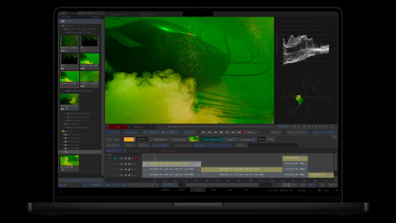 Video editing is boosted by AI on the new Apple Macbook Pro. Picture: Apple