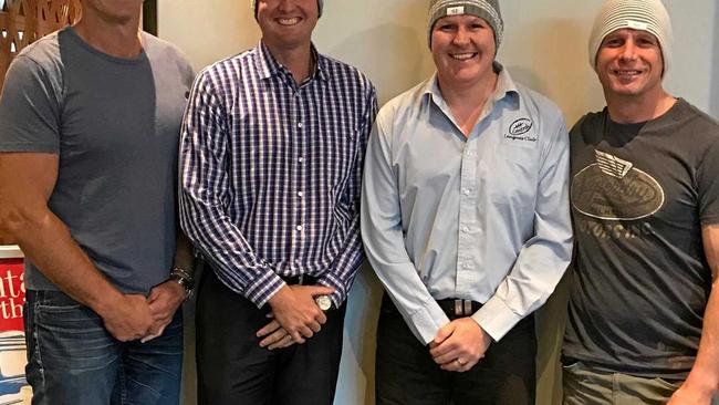 TOP KNIGHTS: Nathan Whiteside, second from right, will join former Newcastle Knights Paul Harragon, Mark Hughes and Billy Peden on a Mt Everest trek to fundraise for brain cancer research.