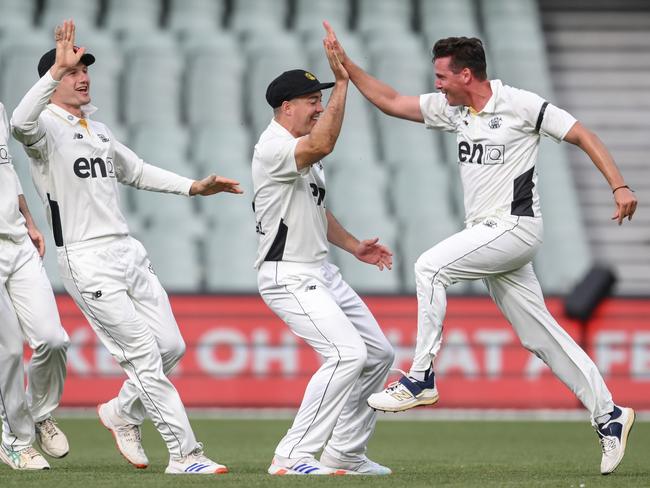 The celebration that could cost Jhye Richardson dearly. Picture: Mark Brake/Getty Images