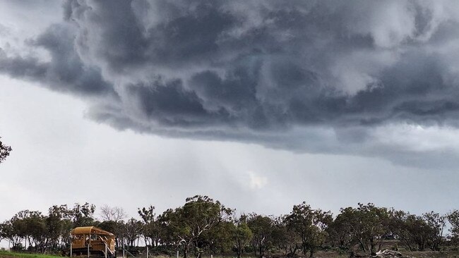 A dangerous storm cell north of Brisbane. Picture: Ray Dobson