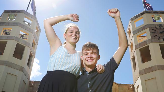 The pair have just been named the state’s smartest students. Picture Glenn Hampson