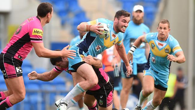 Titans player Luke Douglas. (AAP Image/Dave Hunt)