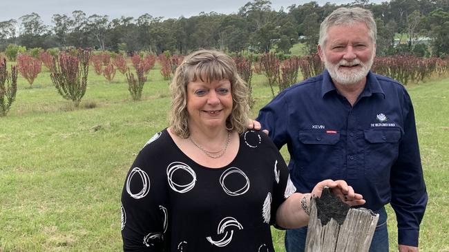 Kevin and Milusa Giles, The Wildflower Bunch flower farm, Sarsfield. Kevin and Milusa lost everything in the Black Summer bushfires.