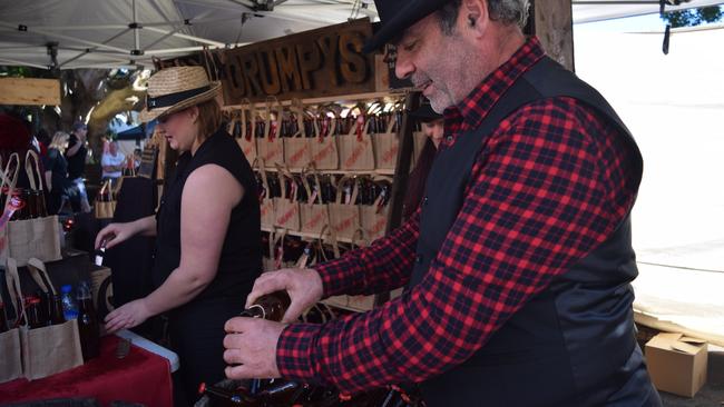 Tony Rosseir pours some tasty chilli infused ginger beer at the Sawtell Chilli Festival.