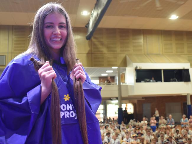 Year 12 students at Loreto College 'Rocked the Chop' for the Cancer Council's Ponytail Project.