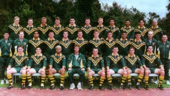 The Australian Schoolboys Rugby League side that toured Europe in 1999 included Mark Gasnier, Justin Hodges, Braith Anasta, Corey Parker, Jamie Lyon, Brent Tate and Johnny Rowbotham (bottom right).