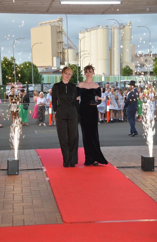 Toowoomba school formals. At the 2023 St Ursula's College formal is graduate Quinn Holt (right) with her partner. Picture: Rhylea Millar