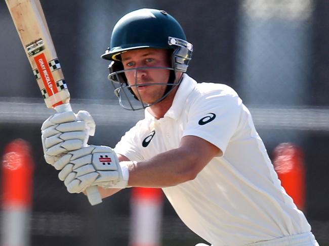 VTCA Cricket: Sunshine United V Spotswood at Sunshine.Spotswood batsman  Ross Horkings .Picture:  Mark Wilson