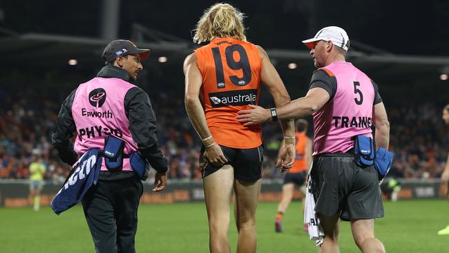 Nick Haynes injured his hamstring late in the win over the Bulldogs.