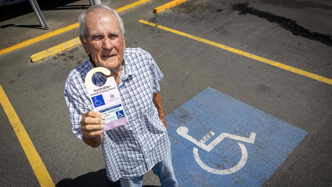 John Houlahan of Maslin Beach accidentally parked in a disabled spot without his disability parking permit. Picture: Kelly Barnes