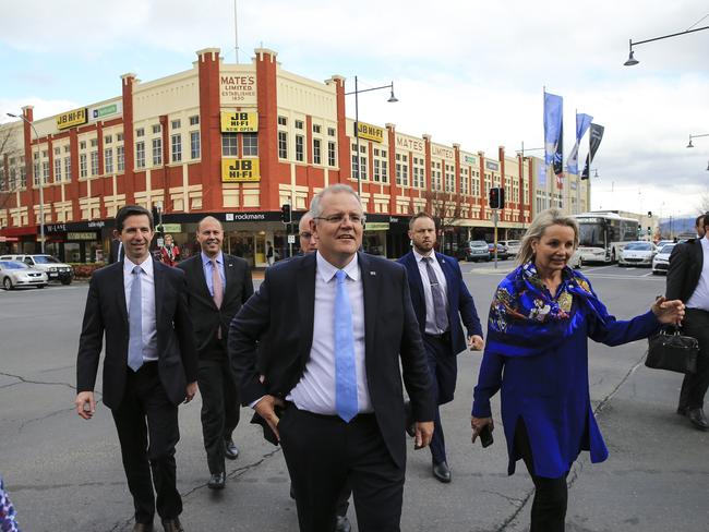 He visited Albury yesterday, the birthplace of the Liberal Party in 1944. Picture: Dylan Robinson