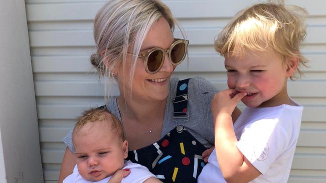 Holly McKay with her two boys, Beau and Teddy.