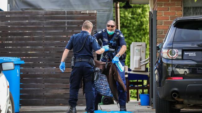 Police at the scene in Collins Crescent,Berwick. Picture: Nicole Cleary