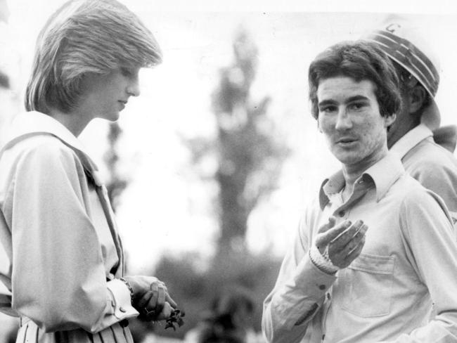 Centralian Advocate Photographer  and Ash Wednesday bushfire victim Phil Williams meeting Princess Diana i