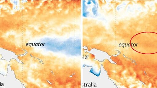 Ocean temperatures have begun rising in a key area of the Pacific which is a sign of El Nino. Picture: NOAA