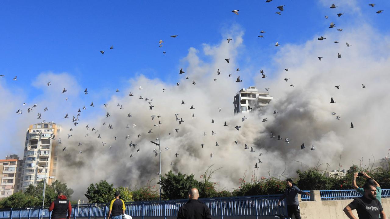 Smoke rises from the site. Picture: AFP