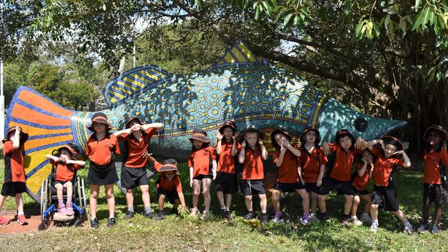 WANGURI PRIMARY SCHOOL Transition Bambridge pulling silly faces for their Fabulous First Years Picture. Picture: Freya