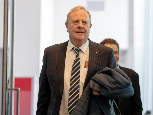 06-06-2024 - Peter Costello arrives at Canberra airport. Picture: Liam Mendes / The Australian