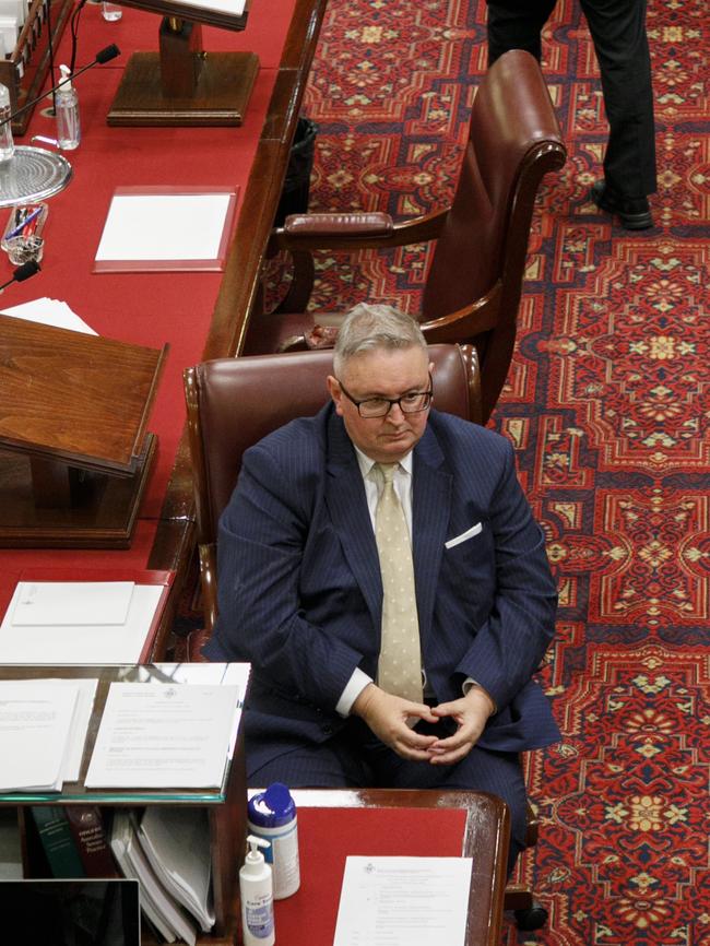 Don Harwin is seen in NSW Parliament yesterday. Picture: Photo: Tim Pascoe