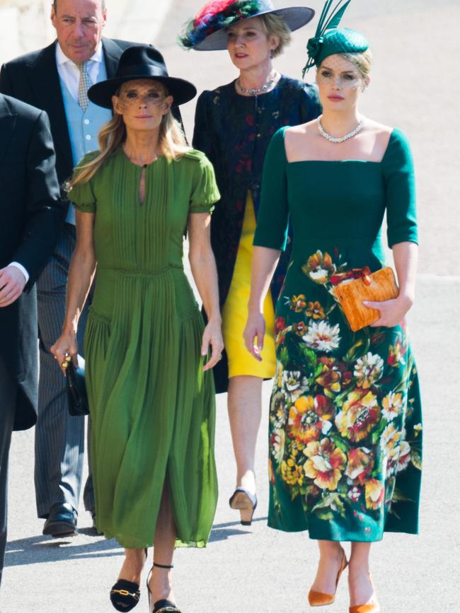 Victoria Aitken and Lady Kitty Spencer with her mum Victoria Aitkin at Prince Harry and Meghan Markle’s wedding. Picture: WireImage