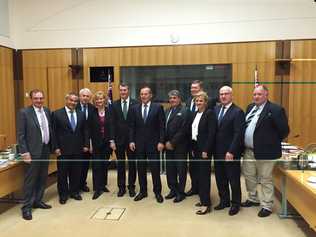 Mayor Paul Antonio pictured with other SEQ Mayors delegates and PM Tony Abbott. . Picture: Contributed