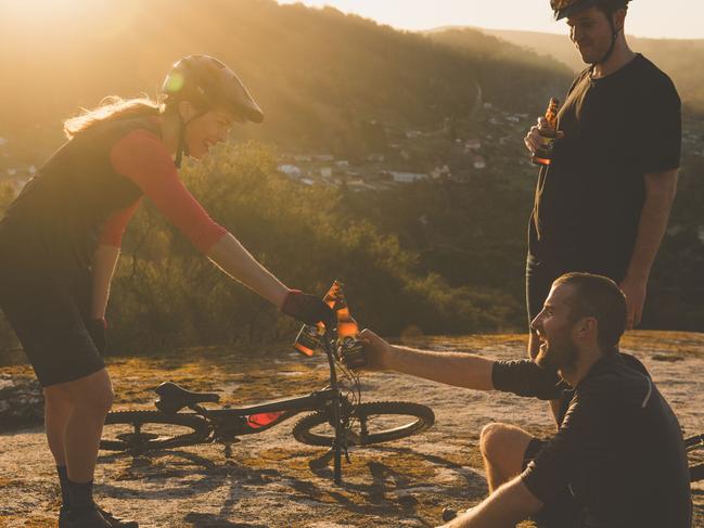 Riders enjoy a well-earnt beer at the end of a days’ riding.