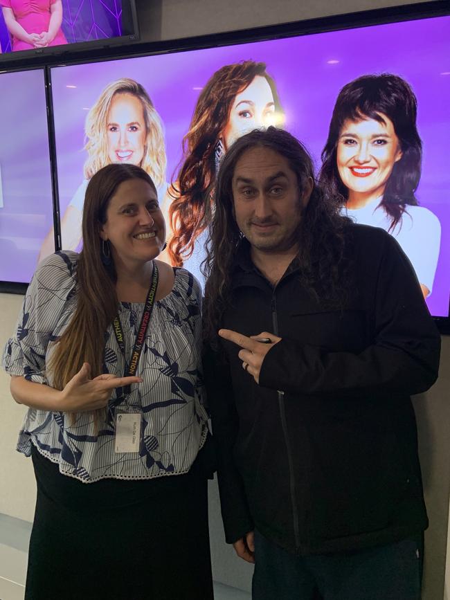 Executive producer Ruth de Glas with UK comedian Ross Noble. Picture: Supplied