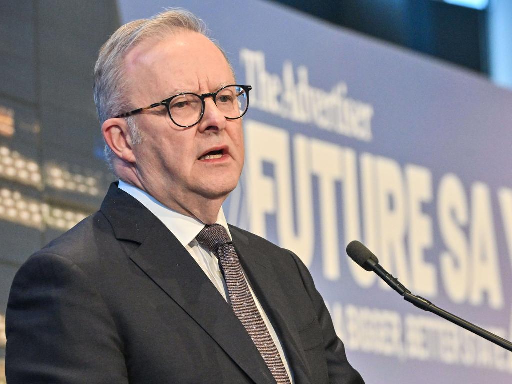 The Prime Minister, Anthony Albanese delivers a speech at the Building a Bigger, Better SA Forum. Picture: NewsWire / Brenton Edwards