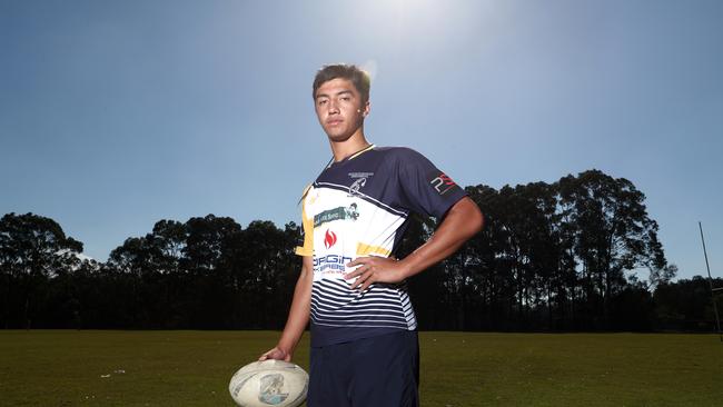 Former Coombabah State High School player Klese Haas ahead of the NRL National Schoolboy Cup. Photograph : Jason O'Brien