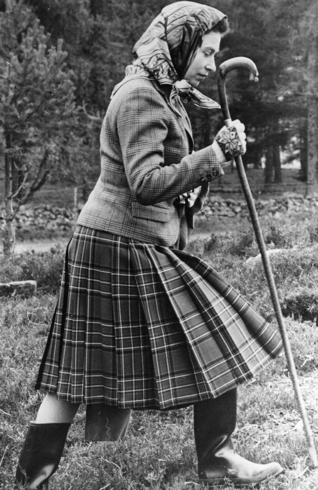 On a cross country hike on the grounds of Balmoral Castle. Picture: Getty