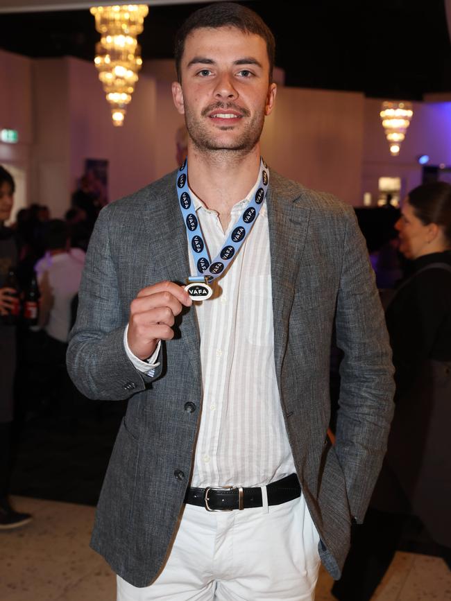 MELBOURNE, AUSTRALIA – OCTOBER 9 2024 Jonathon Haddad at the VAFA Awards Night at the San Remo Ballroom in Carlton on October 9, 2024 Picture: Brendan Beckett