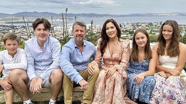 Crown Princess Mary in Hobart with her family Prince Vincent, Prince Christian, Crown Prince Frederik, Princess Josephine, Princess Isabella. Picture: Det Danske Kongehus/Instagram