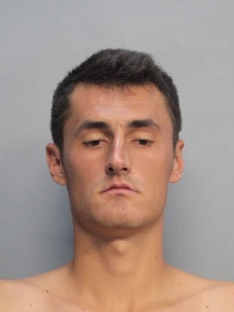 A Miami Beach Police Department mug shot of Bernard Tomic.