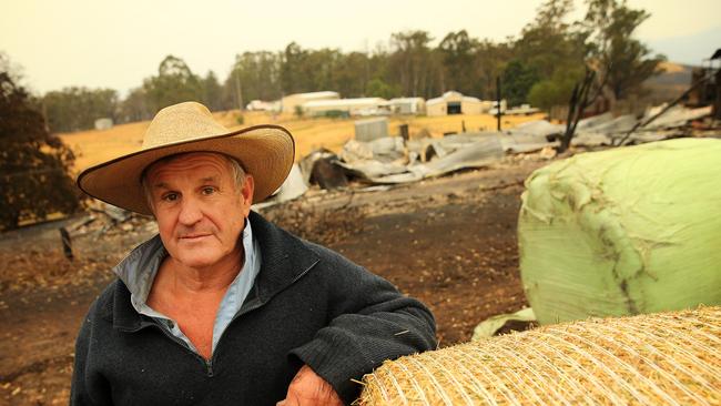 Buchan sheep farmer Tim Woodgate collects feed from a Need for Feed Hay Convoy. Picture: Mark Stewart