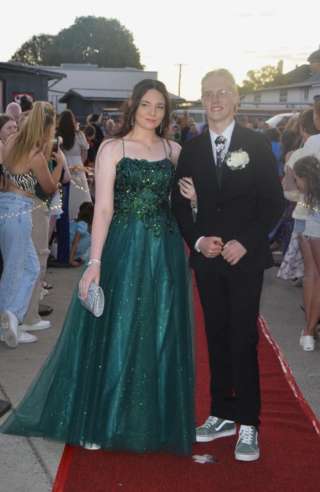 Warwick State High School graduates (from left) Helena and Tobias at Warwick RSL on November 17, 2023. Photo: Jessica Klein