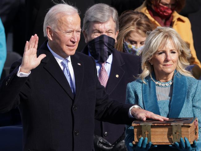 Joe Biden is sworn in as U.S. President during his inauguration. Picture: Getty Images.