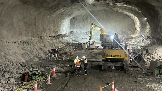 Genex is building a network of tunnels and caverns below two reservoirs, the remnants of the old Kidston gold mine in north Queensland.