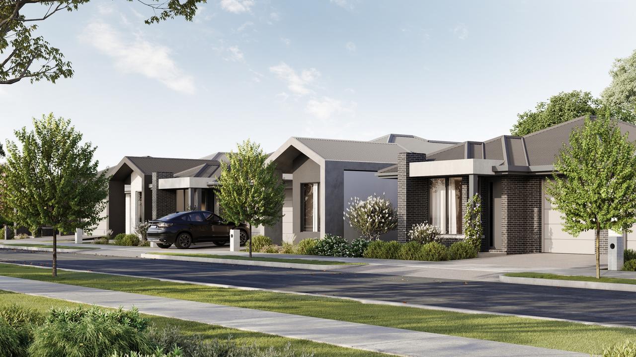 A render of the single-storey homes proposed for the Edenville development in Corio.